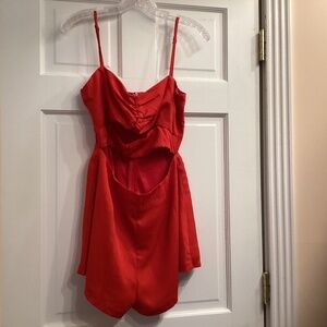 Princess Polly cut out romper in poppy, size 8